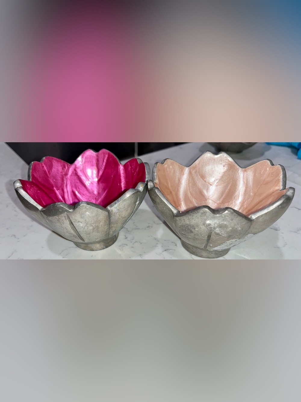 Julia Knight Lily Decorative Flower Petal Bowls - Set of 2 (Pink & Peach)